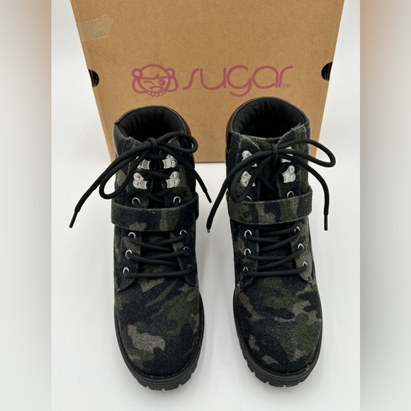 SUGAR - Myisha Camo Lug Sole Lifestyle Motorcycle Boots - Picture 2 of 7